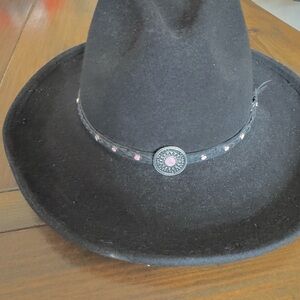 Bullhide Baby Jane - Shapeable Wool Felt Cowgirl Hat - Black/Pink  - Small